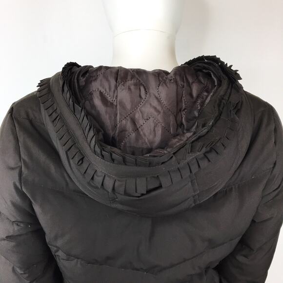 Juicy Couture Puffer Down Jacket Hoodie Coat Brown & Gold Hardware - Picture 6 of 13